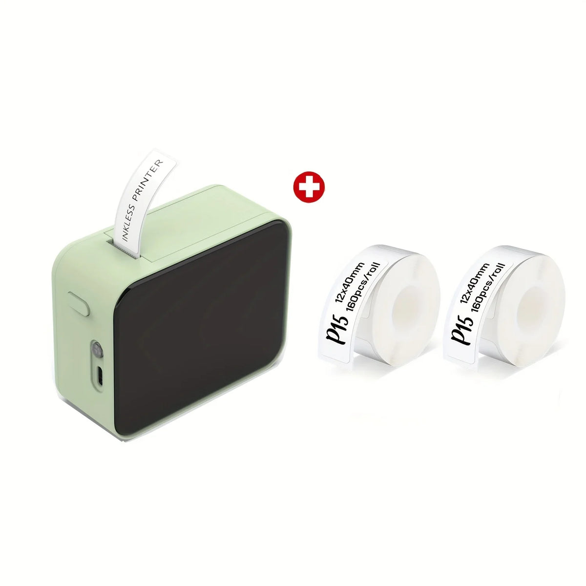 Mini Bluetooth Thermal Label Printer Portable Inkless 15mm (0.59in) Rechargeable Type-C