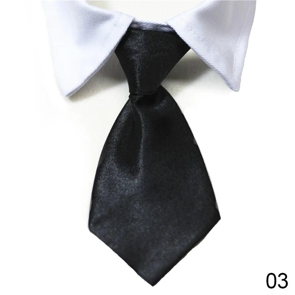 Pet Bow Tie Collar Tuxedo - Formal Necktie for Dogs & Cats, Small & Medium (32cm/12.6in, 40cm/15.75in) - 12 Colors