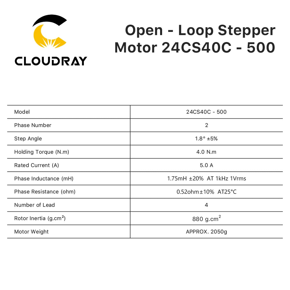 NEMA 24 2-Phase Stepper Motor 60mm (2.36 in) 4.0 N·m 5A 4-Lead for CNC Router Engraving Milling 3D Printer