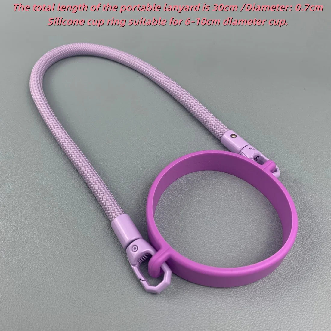 Silicone Cup Handle Strap – Portable Water Bottle Sling Carrier for Insulated Bottles, Camping & Hiking