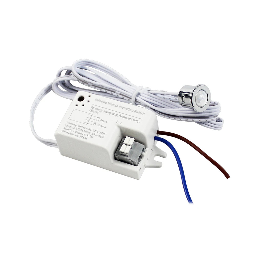 220V Detachable Touch Sensor Cabinet Switch 100W Hand-Wave Motion Control for Home Automation