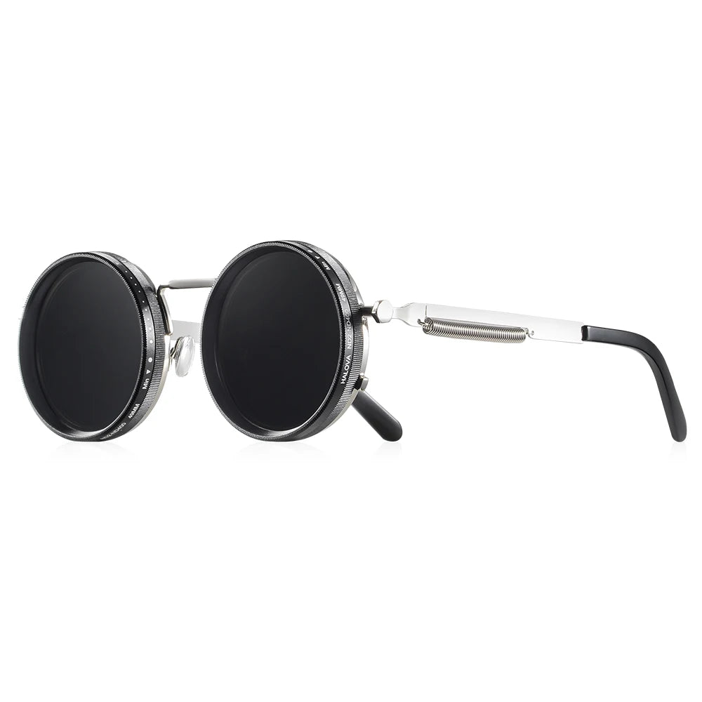 Polarized Round Sunglasses with Adjustable 9-Level ND Dimming UV400 Unisex Retro Fishing Outdoor Shades