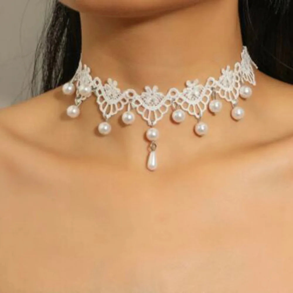 Black Lace Choker Necklace - Gothic Punk Collar view 22
