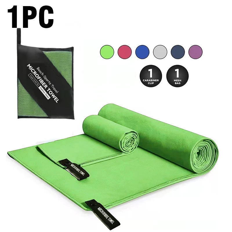 Microfiber Quick-Dry Large Beach & Sports Towel for Travel, Gym, Yoga, Swimming