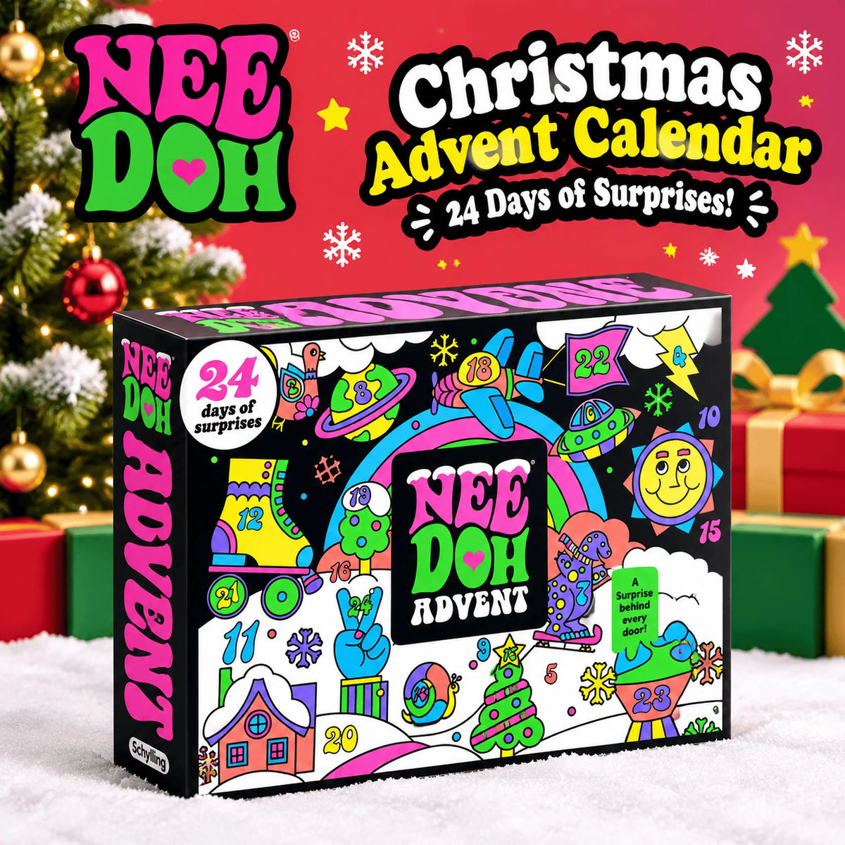 Christmas Countdown Advent Calendar 3D PVC Fidget Doll Surprise Box - Squishy Stress Relief Toy Holiday Gift