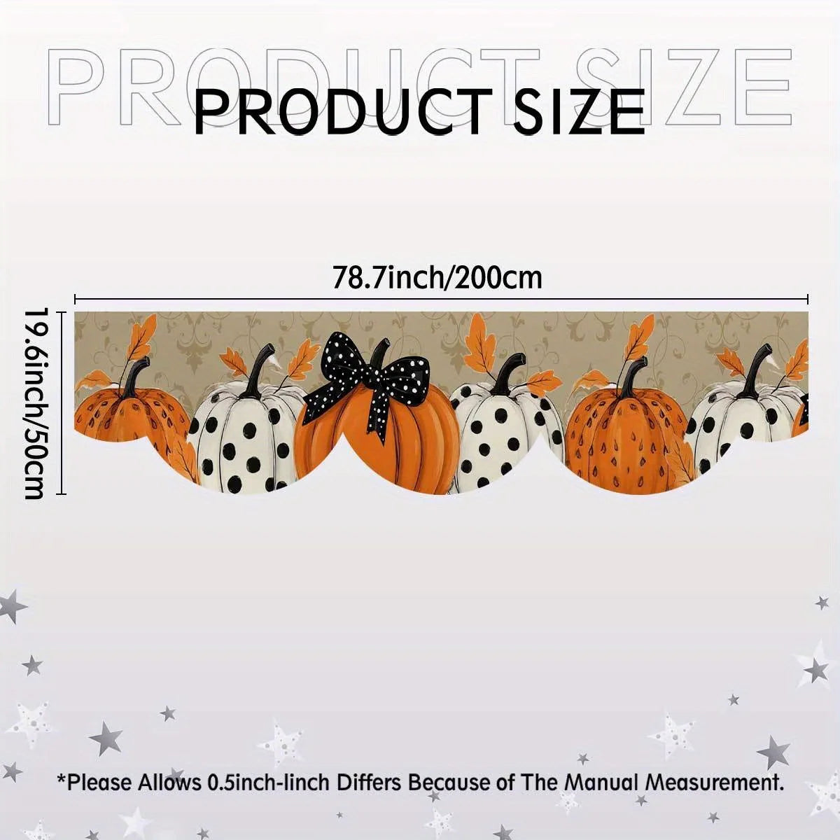Golden Pumpkin Table Runner - Black & White Polka Dot Fireplace Scarf, Autumn Home Decor