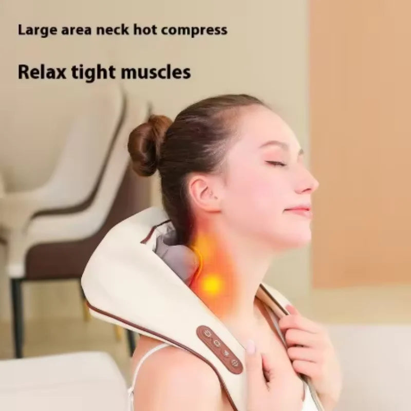 Portable Electric Neck & Shoulder Massager with Hot Compress for Muscle Pain Relief