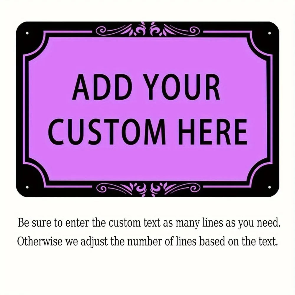 Custom 2D Metal Wall Sign 20 x 30 cm (7.9 x 11.8 in) Unframed Tin Plaque - Decorative Indoor & Outdoor Yard Ornament