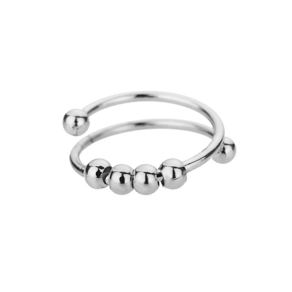 316L Stainless Steel Gold-Tone Women's Ring – Hypoallergenic Classic Tension-Set Wedding & Couple Ring