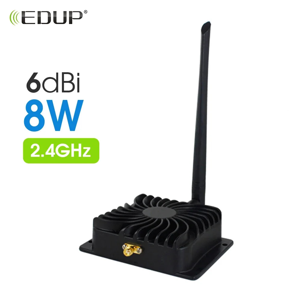 8W 2.4GHz Wi-Fi Signal Amplifier & Range Extender 802.11n — SMA Antenna Adapter (6 dBi, 39 dBm)