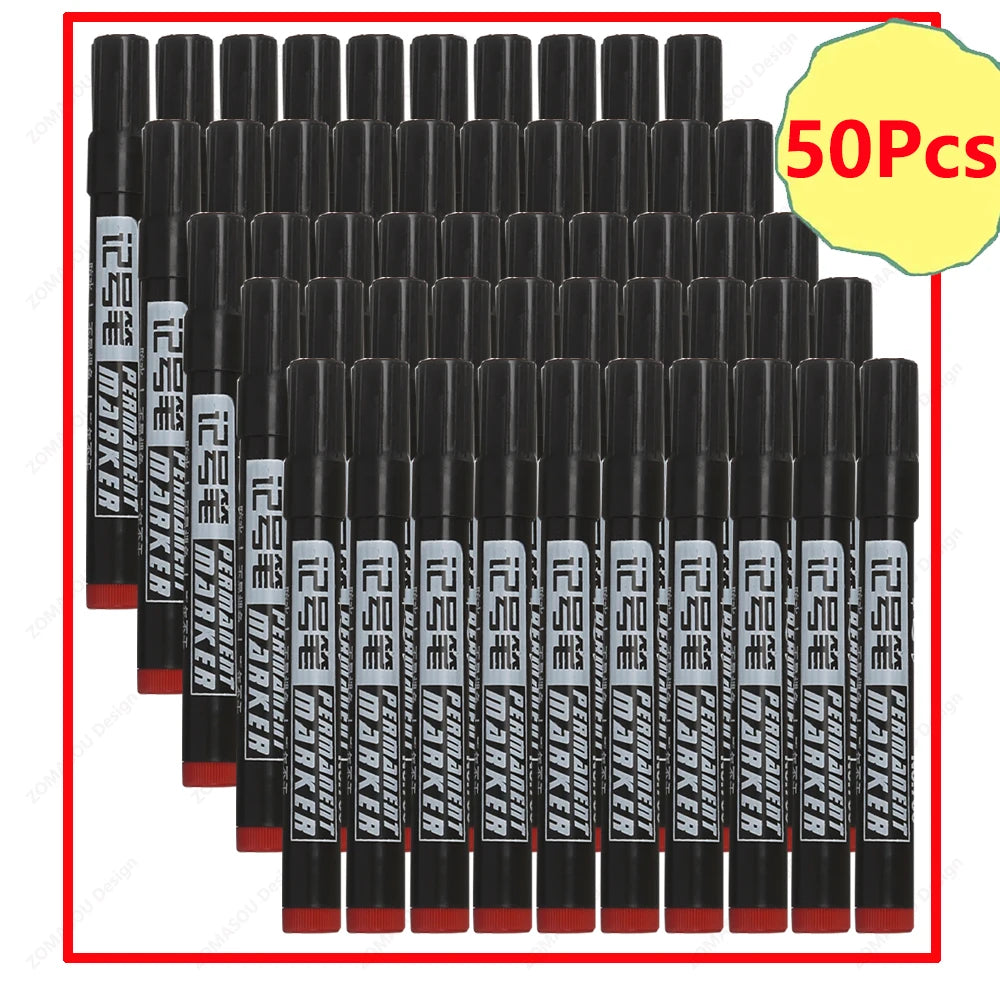 Waterproof Oil-Based Permanent Marker Pens - Quick-Dry Black Blue Red for Metal, Glass & Paper (Bulk 1–100 pcs)