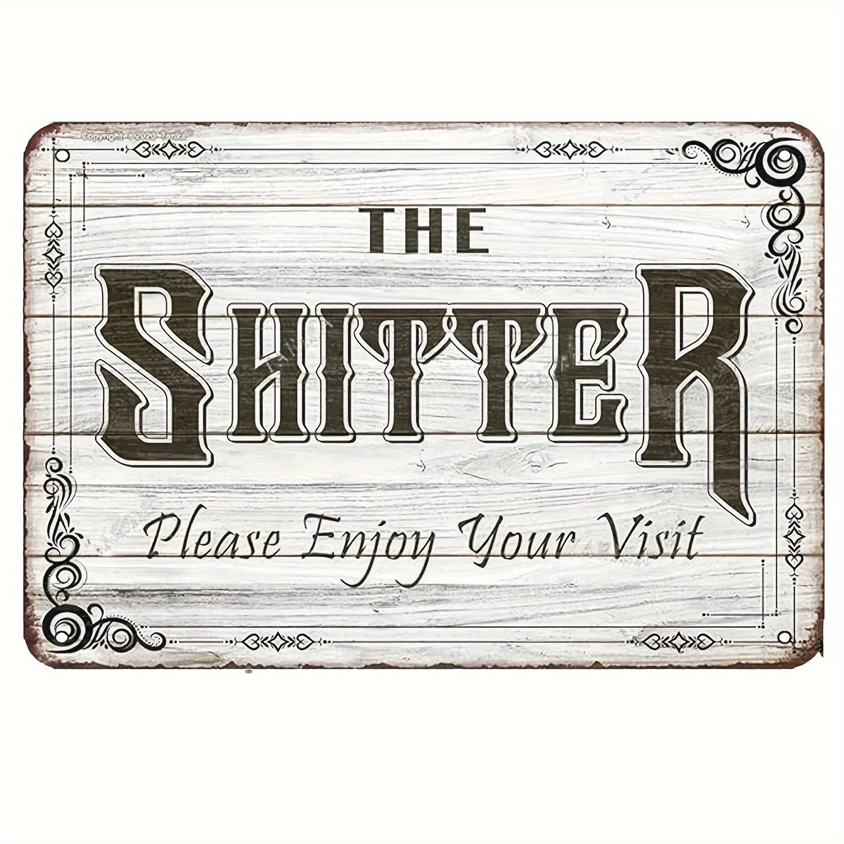 Funny Restroom Metal Tin Sign - Sarcastic Bathroom Wall Decor (12x8 in / 30x20 cm, 16x12 in / 40x30 cm)