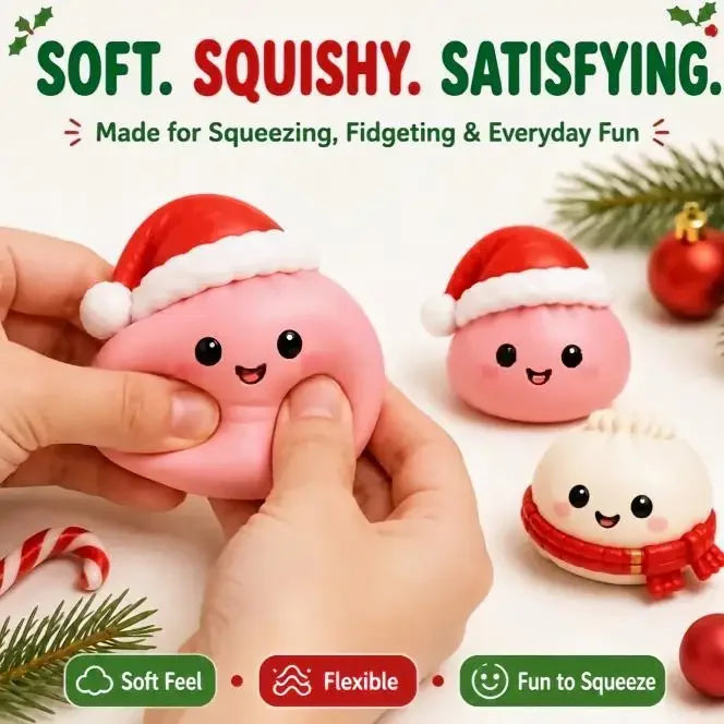 Christmas Squishy Advent Calendar 24-Day Dumpling Fidget Toy Blind Box, Stress Relief Surprise Gift for Kids & Girls