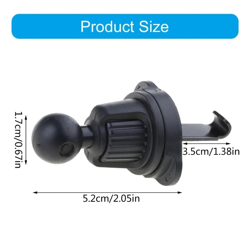 Car Air Vent Phone Mount Base Clip with Retractable Metal Hook – 17mm Joint Air Outlet Phone Holder Adapter