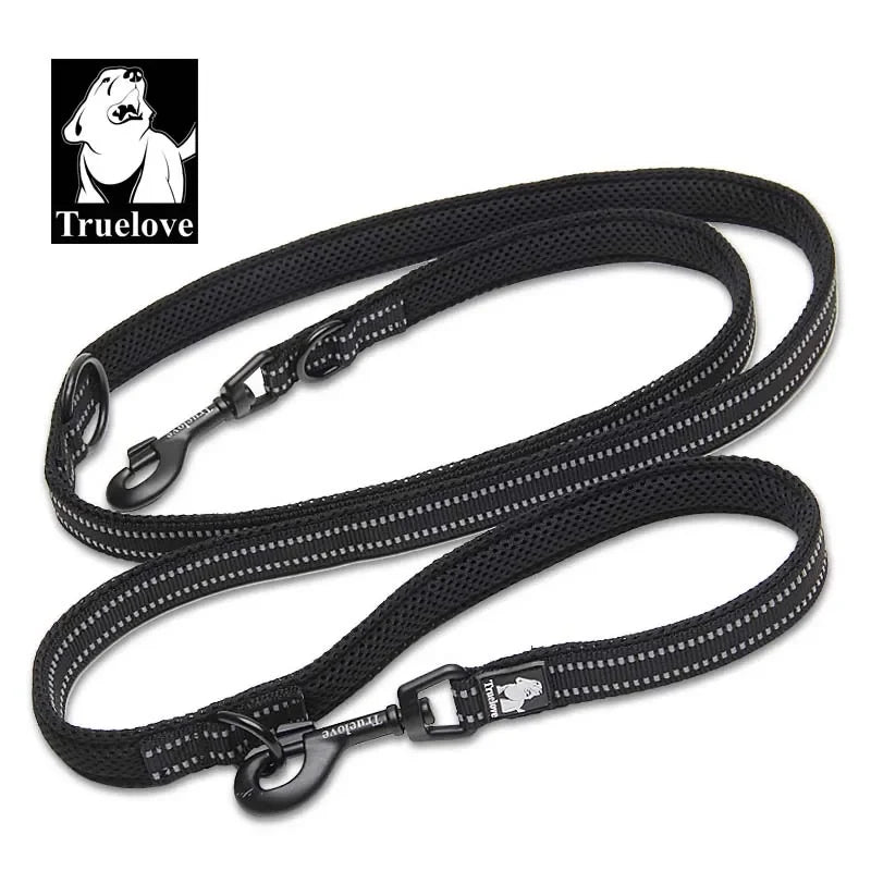 7-in-1 Adjustable Hands-Free Dog Leash - Reflective Multi-Function Double Lead for 2 Dogs (2.0 m / 6.6 ft, 2.5 m / 8.2 ft)