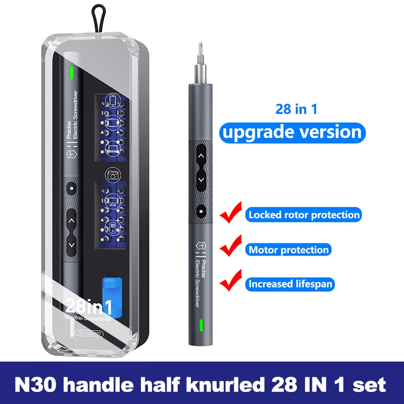 28/62-in-1 Precision Electric Screwdriver Kit — Rechargeable Cordless Mini Repair Tool Set for Phones, Laptops & Electronics