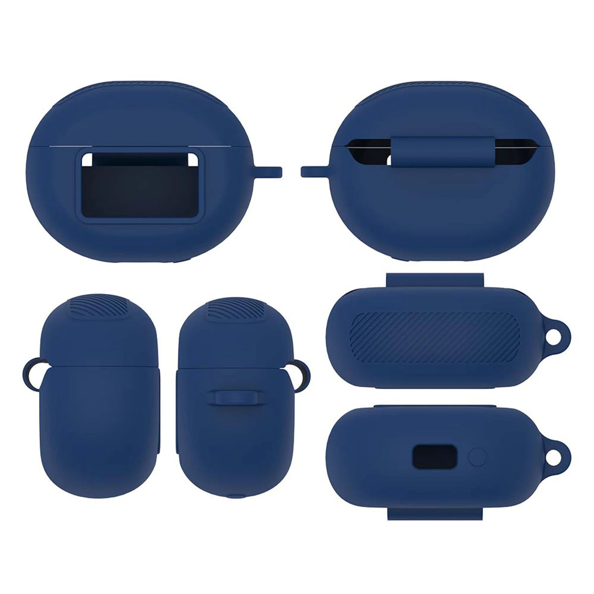 Silicone Shockproof Earbud Case with Carabiner - Anti‑Slip Protective Cover for True Wireless Charging Case