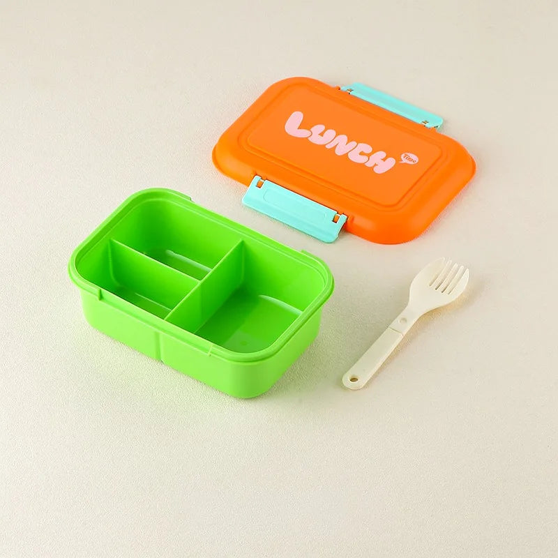 Microwave-Safe Leakproof Bento Lunch Box with Divided Compartments & Utensils — 7.1 x 4.9 x 2.7 in (18 x 12.5 x 6.8 cm)