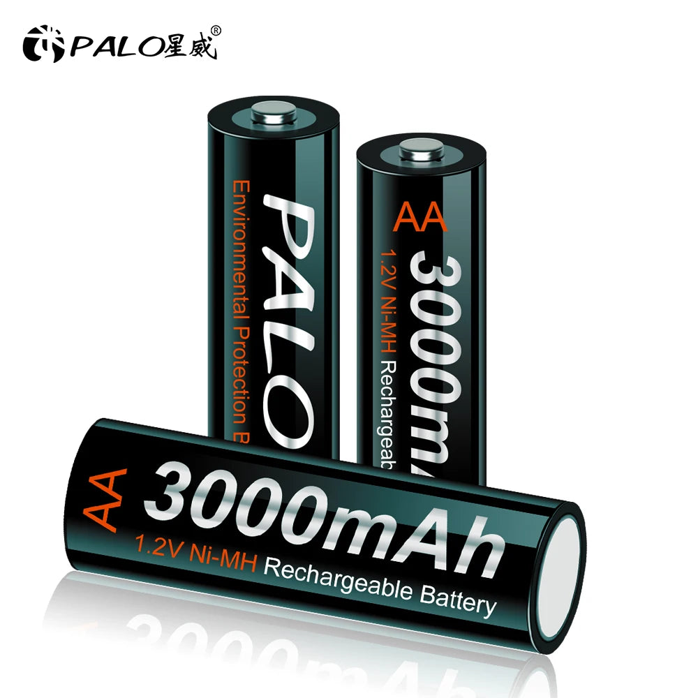 AA Ni-MH Rechargeable Battery 1.2V 3000mAh Low Self-Discharge Pre-Charged for Cameras and Electronics