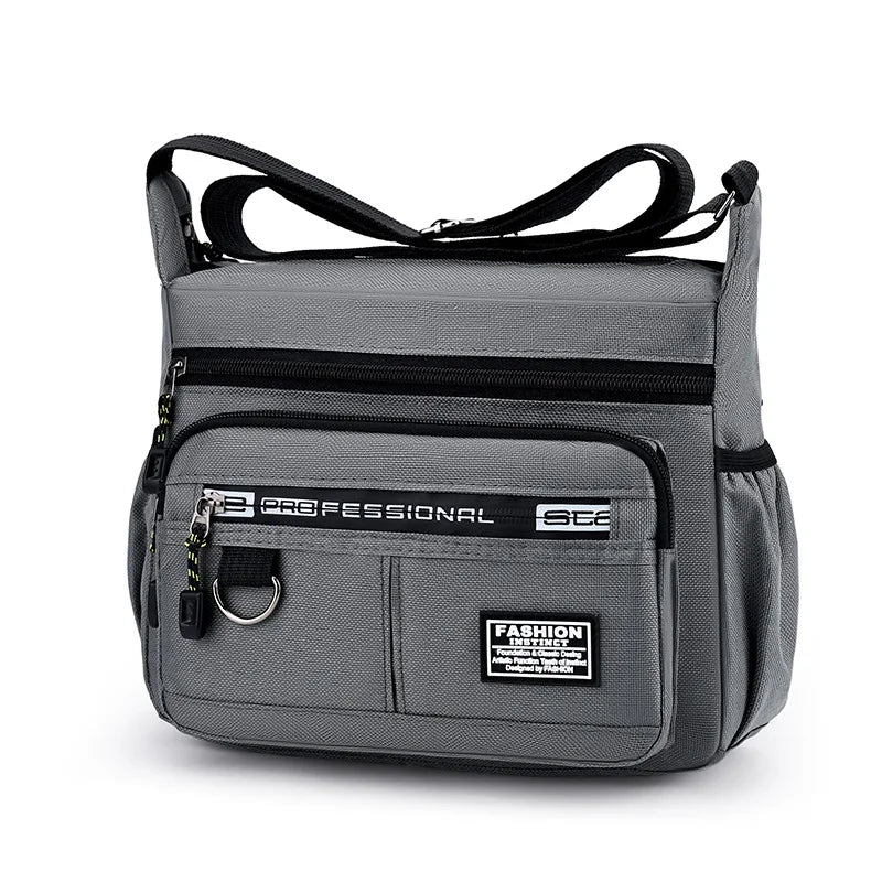 Men's Waterproof Crossbody Sling Bag - Business Casual Multi-Pocket Shoulder Bag, 27 x 8 x 22 cm (10.6 x 3.1 x 8.6 in), Adjustable Strap