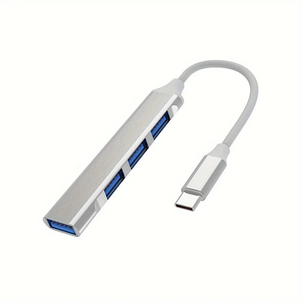 USB-C 3.0 4-Port Hub Adapter – Type-C OTG Docking Station for MacBook Pro/Air, Laptop & Smartphones