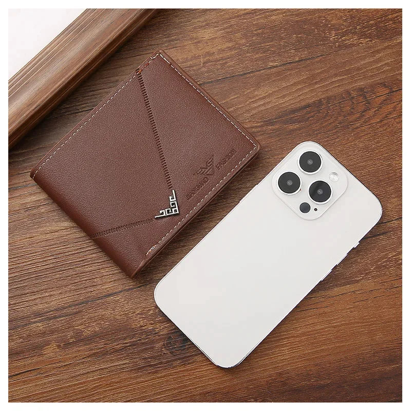 Slim RFID Leather Bifold Wallet – Minimal Front Pocket Credit Card Holder with Money Clip
