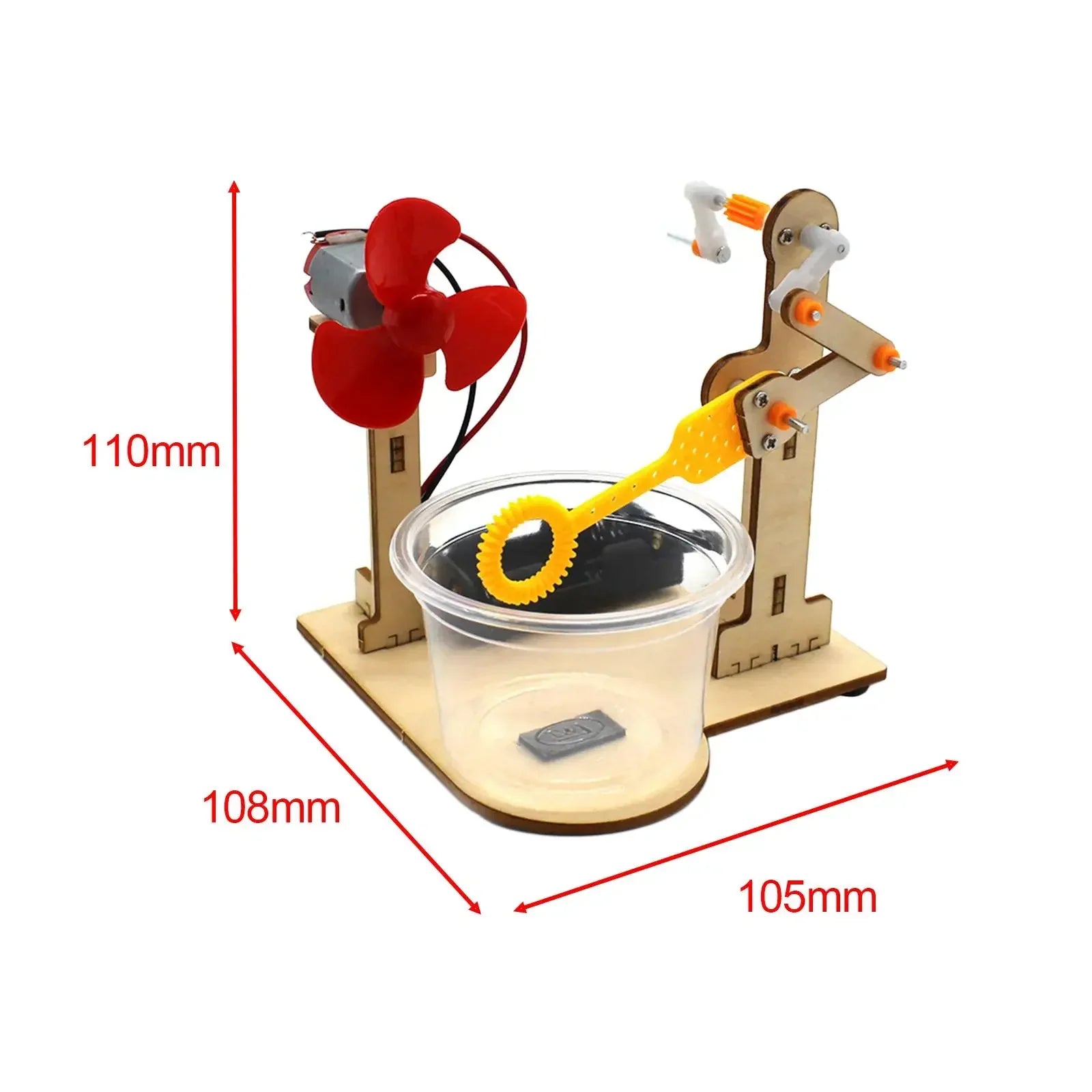 DIY Wooden Science Experiment Kit for Kids Ages 6-12 — Hand-Crank Bubble Machine STEM Toy
