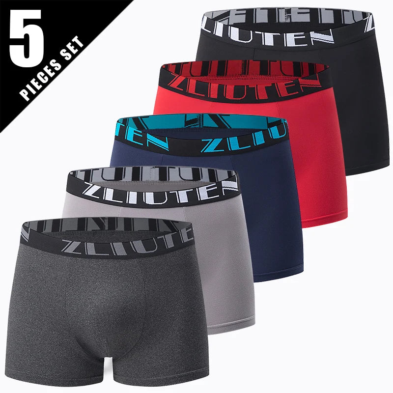 5/10-Pack Men's Black and Gold Printed Boxer Briefs - Comfortable Stretch Underwear for Sports, Beach & Leisure