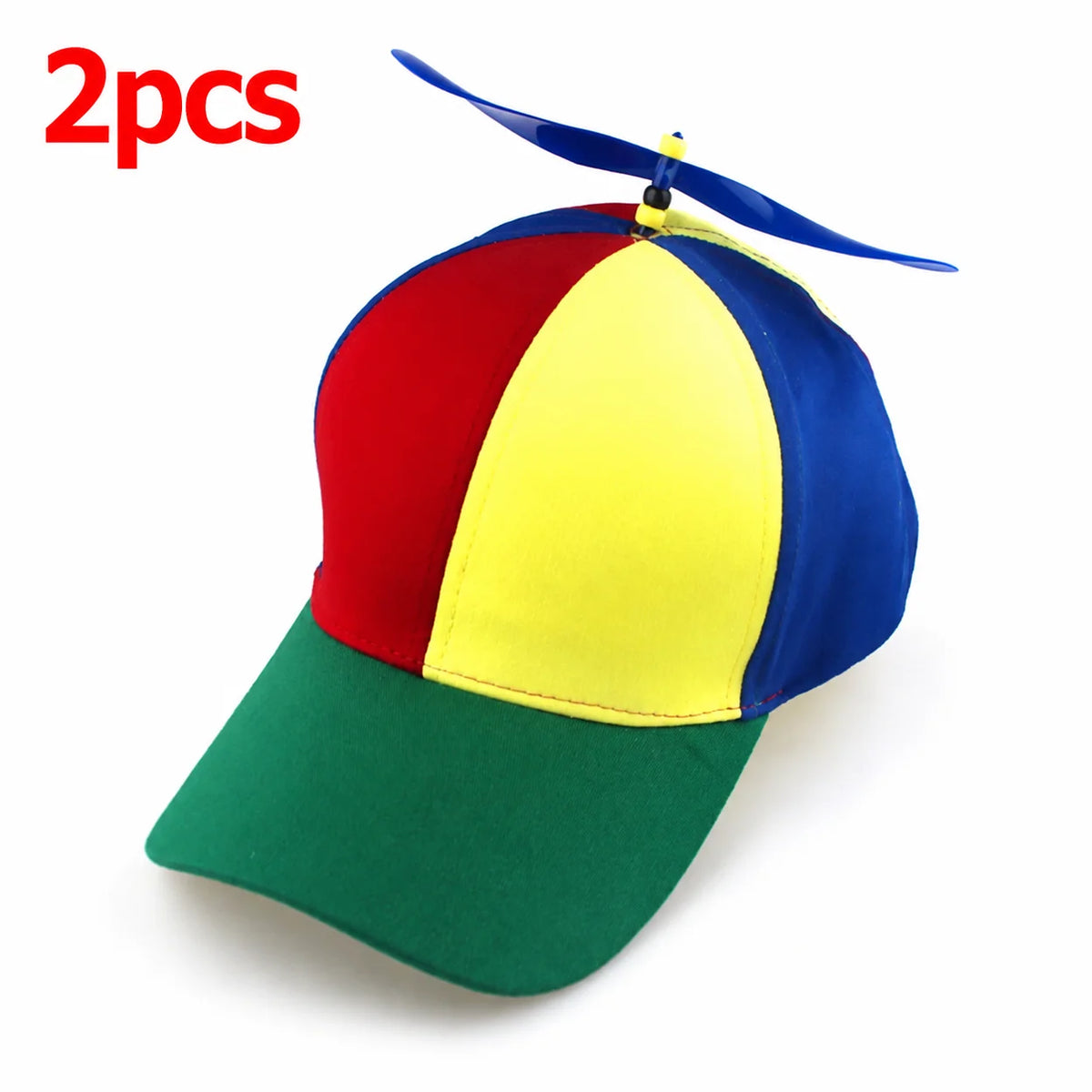 Helicopter Propeller Snapback Hat - Rainbow Windmill Baseball Cap, Adjustable Novelty Dad Hat for Kids & Adults
