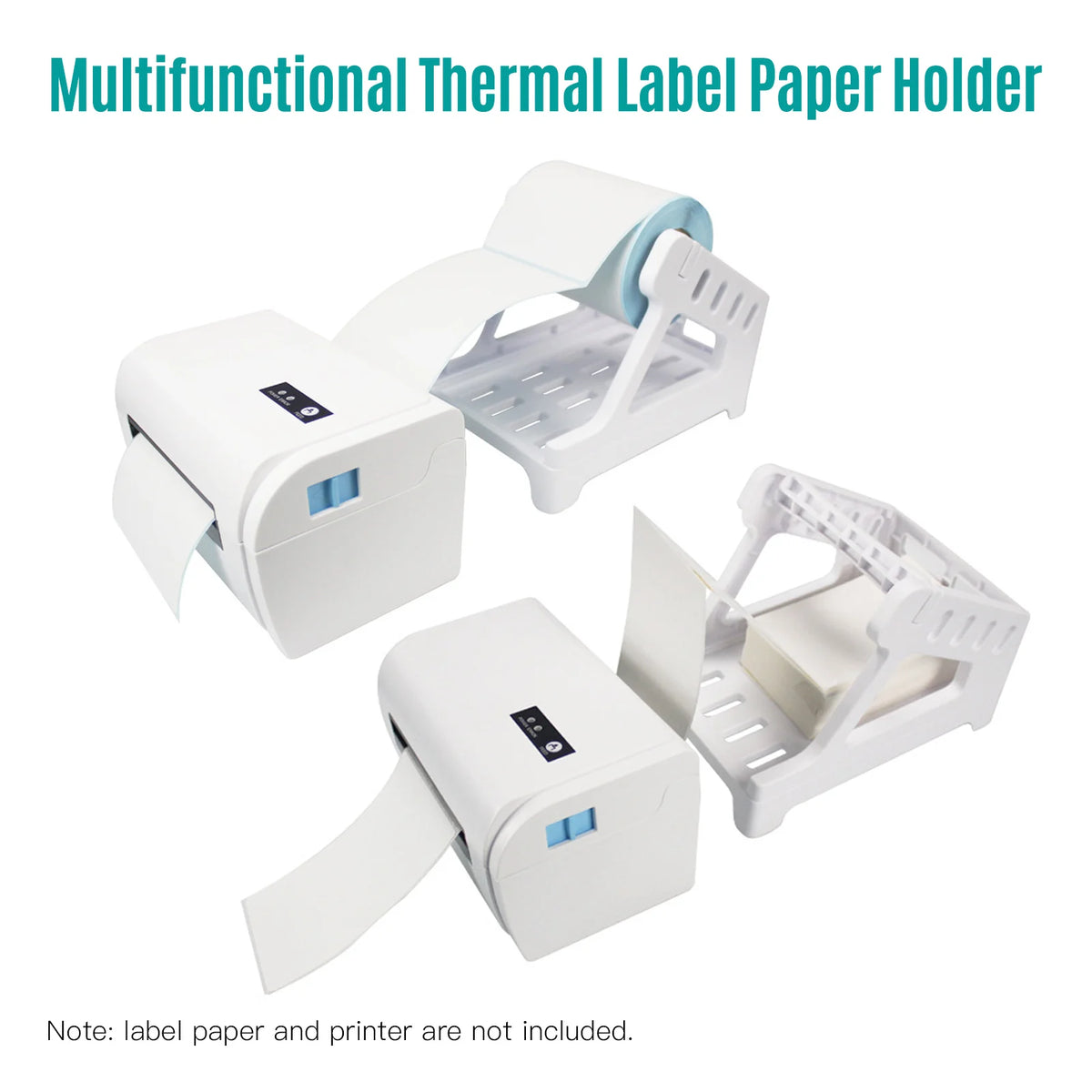 2-in-1 Desktop Thermal Label Holder for 4x6 in (102 x 152 mm) Shipping Labels – Roll & Fanfold Compatible