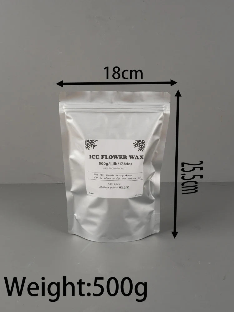White Sand Wax 500–1000g (17.6–35.3 oz) for DIY Candle Making — Snowflake Wax Pearls & Ice Flower Scented Candle Accessories