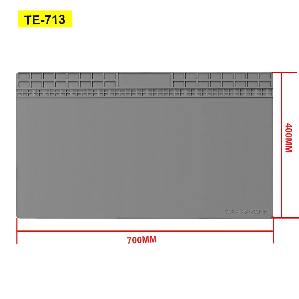 Silicone Soldering Mat 45 x 30 cm (17.7 x 11.8 in) Heat-Resistant Anti-Static Repair Mat with Built-In Ruler & Parts Boxes