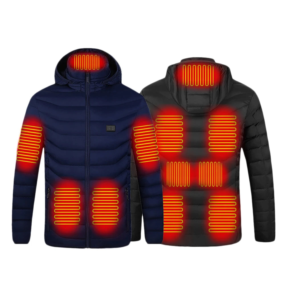USB Heated Jacket - 11-Zone Rechargeable Electric Winter Coat for Men & Women, Thermal Outdoor Heating Jacket