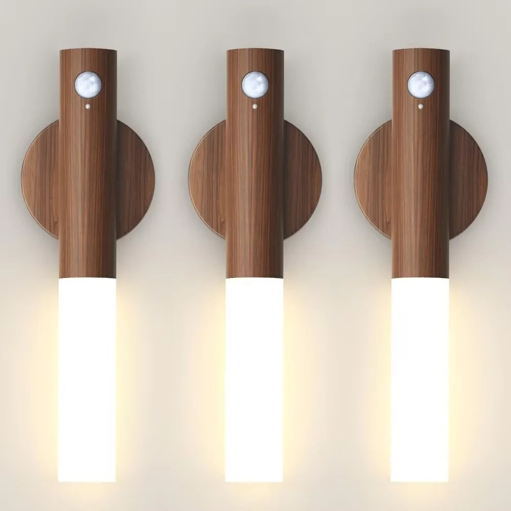 USB Rechargeable Magnetic LED Motion Sensor Night Light – Portable Wall Lamp for Hallway, Bedroom, Stairs, Closet & Cabinet