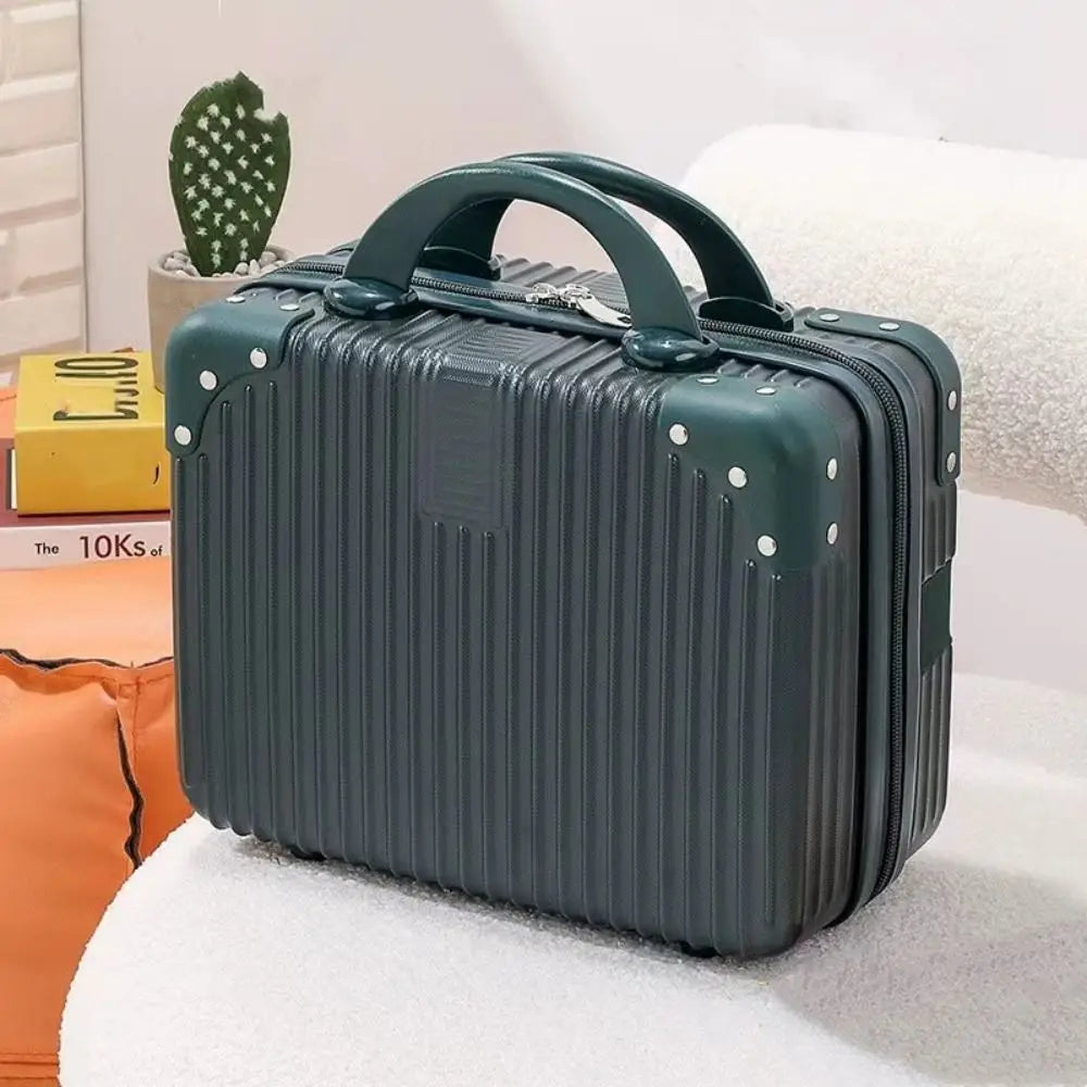 14-Inch Mini Travel Makeup Case — Hard Shell Cosmetic Organizer with Password Lock