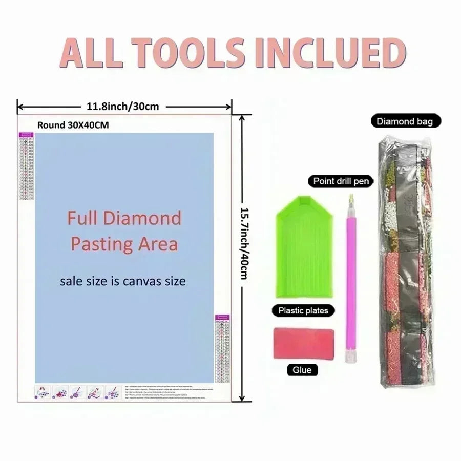 5D Full Drill Diamond Painting Kit - Neon Scream Ghost Face view 2
