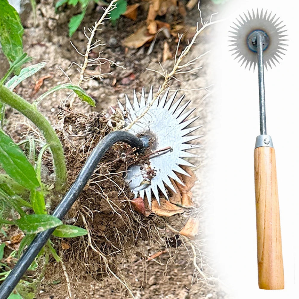 Sunflower Hoe Manual Weed Remover – Heavy-Duty Manganese Steel Garden Weeder with Wooden Handle