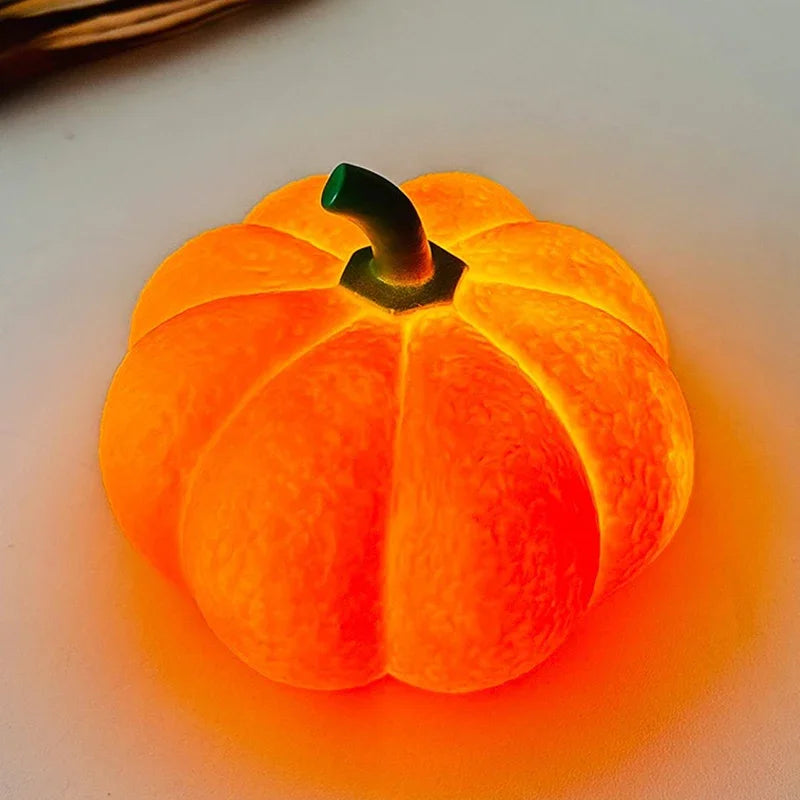 Pumpkin LED Night Light – Halloween Bedside & Dormitory Eye-Protection Battery-Powered Decorative Nightlight