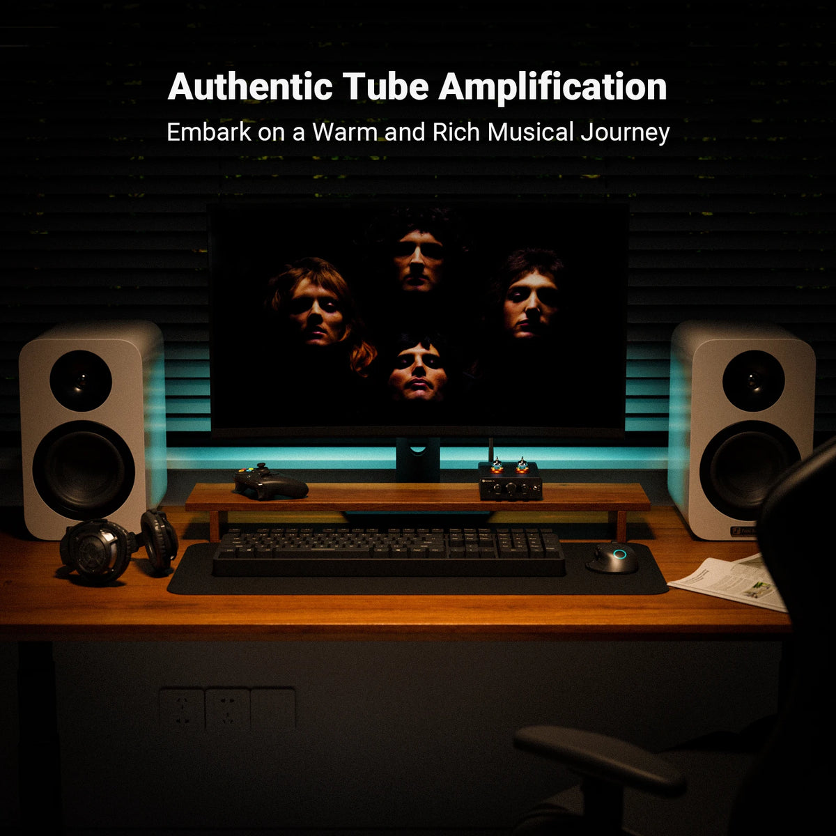 Bluetooth Tube Preamplifier HiFi Stereo Vacuum Valve Preamp with Bass & Treble Tone Control — RCA & 3.5mm Headphone Output