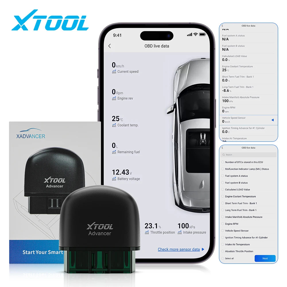 All-System OBD2 Bluetooth Car Diagnostic Scanner — Full System Code Reader & Battery Test for iPhone & Android
