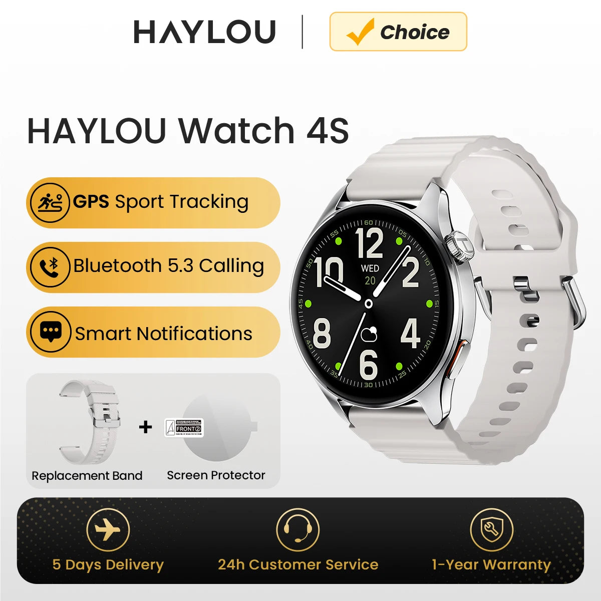 1.43-inch (36.3 mm) AMOLED GPS Smartwatch — 120+ Workout Modes, Bluetooth Calling & 18-Day Battery
