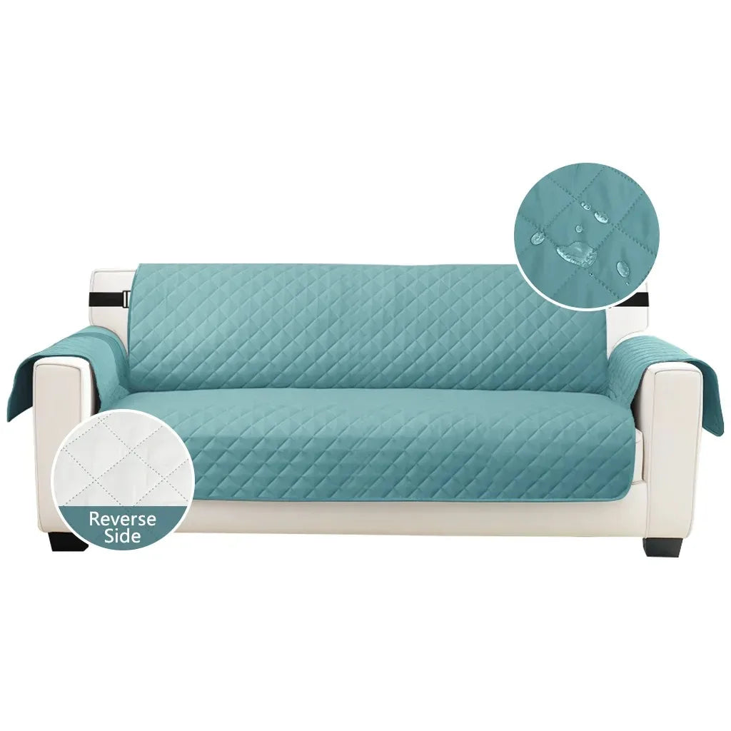 Waterproof Quilted Sofa Cover – Anti-Wear Non-Slip Washable Couch Slipcover with Elastic Straps | Sofa Protector for Kids & Pets