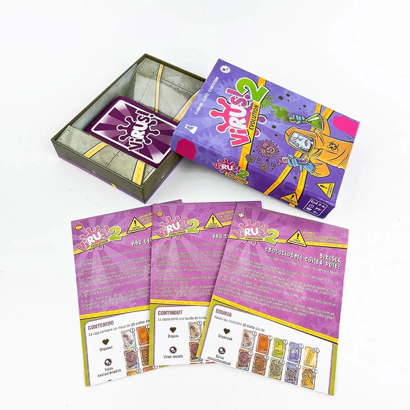 Virus 1-2-3 Board Game - Fast-Paced Family Party Card Game (Spanish & English)