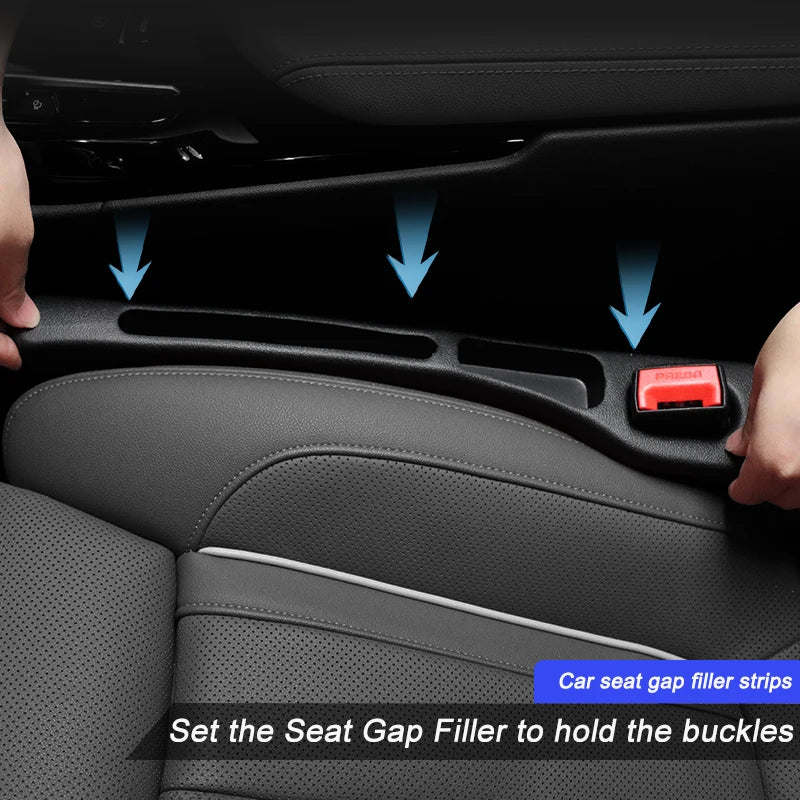 2-Pack Car Seat Gap Filler – Universal Leak-Proof Side Plug, Phone & Wallet Holder, Fits Gaps 0.79–1.58 in (20–40 mm)