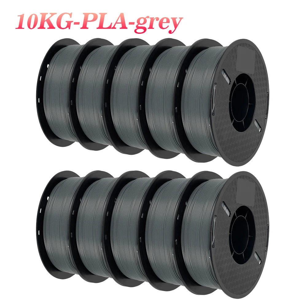PLA and PETG 3D Printer Filament 10-Roll Pack — 1.75mm, 1kg (2.2 lb) Each — 10 kg (22 lb) Total, Assorted Colors, Eco-Friendly
