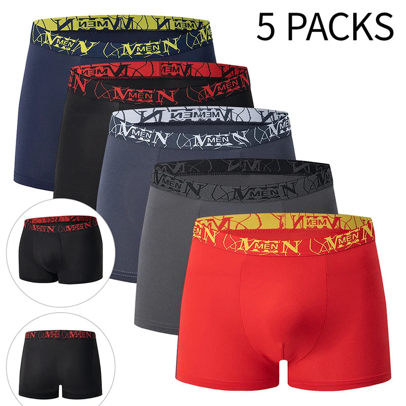 4/5-Pack Men's Printed Boyshort Swim Trunks – Comfortable Plus-Size Beach & Swim Shorts