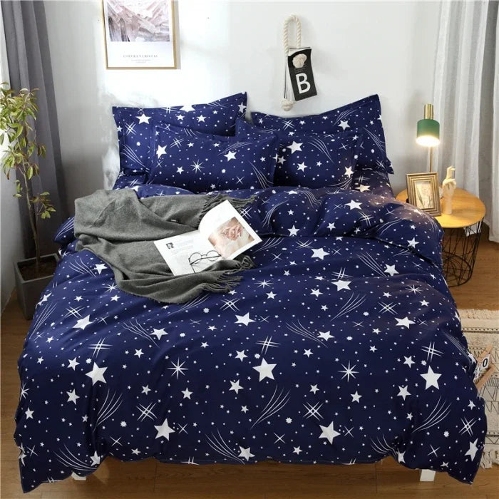 Aloe Vera Cotton 4-Piece Bedding Set – 1.5m (5 ft) Quilted Sheet & Quilt Cover, 500 TC