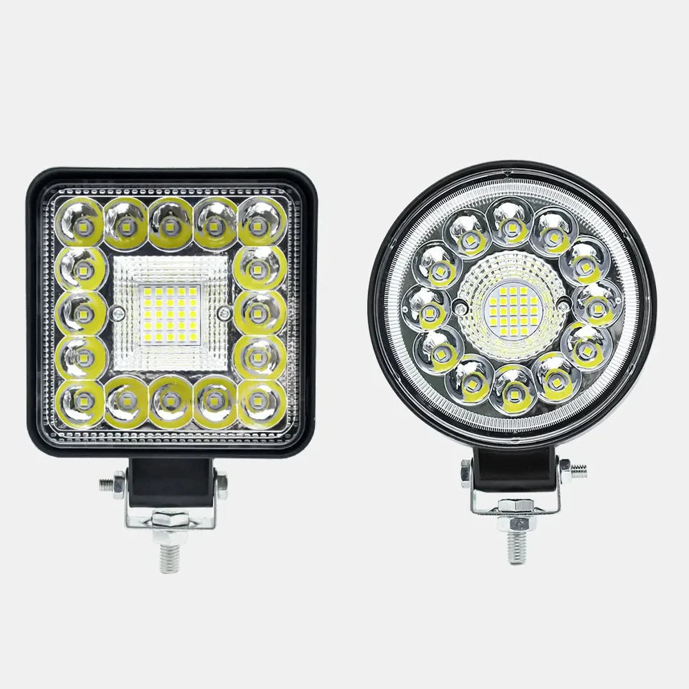 4-Inch (10 cm) LED Work Light - 99W & 123W Round/Square Off-Road Spot Flood Fog Lamp, 12-36V, IP67 - 1/2/4-Pack