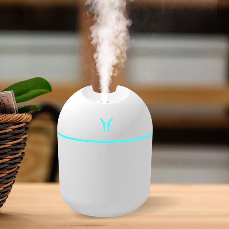 250ml (8.45 fl oz) USB Mini Humidifier & Essential Oil Diffuser for Home and Car — Ultrasonic Quiet Aroma Diffuser with LED Color Light