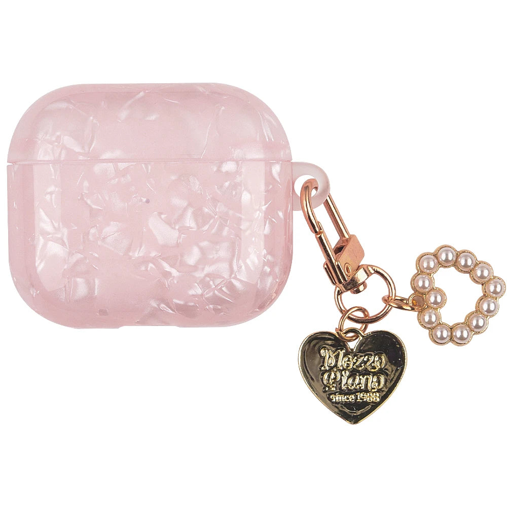 Leopard Pearl Keychain Silicone Case for AirPods Pro & AirPods - Shockproof TPU Soft Cover (USB-C Compatible)
